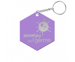 Spread Joy Not Germs Hexagon Keychain